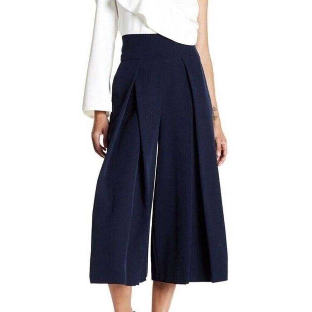 Wide pants Milly size 8 Navy Pants - Milly Italian Cady Culotte in Navy Size 8